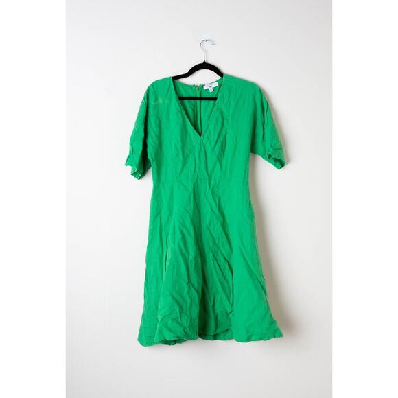 TOME Collective Green Linen Dress - Size 10 - Picture 2 of 6